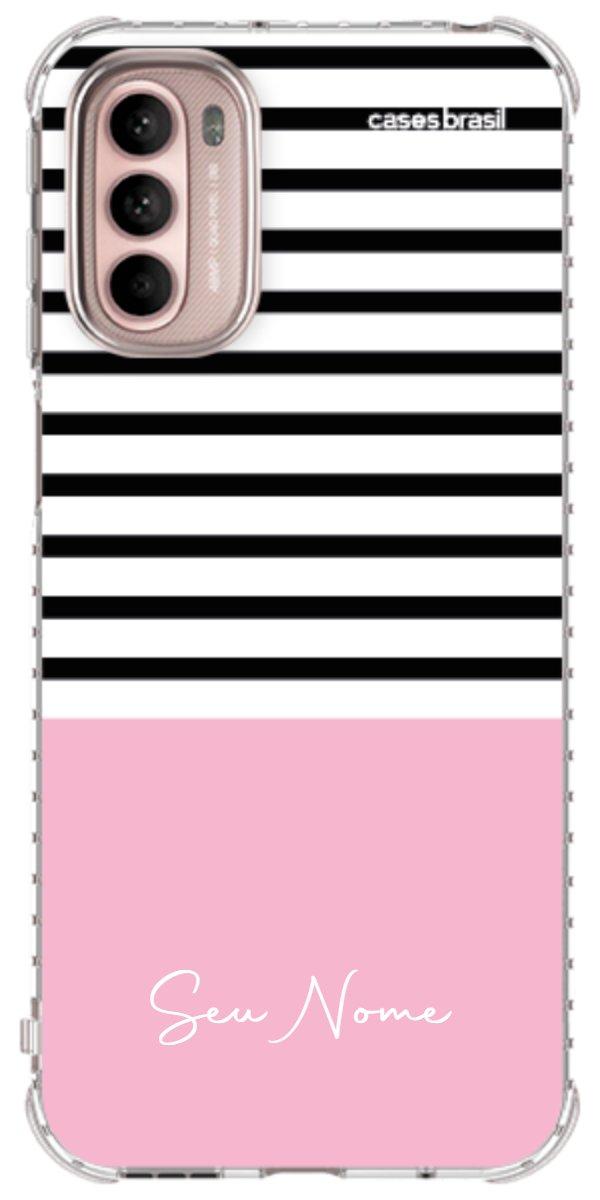 Capinha para Celular Listras Base Rosa