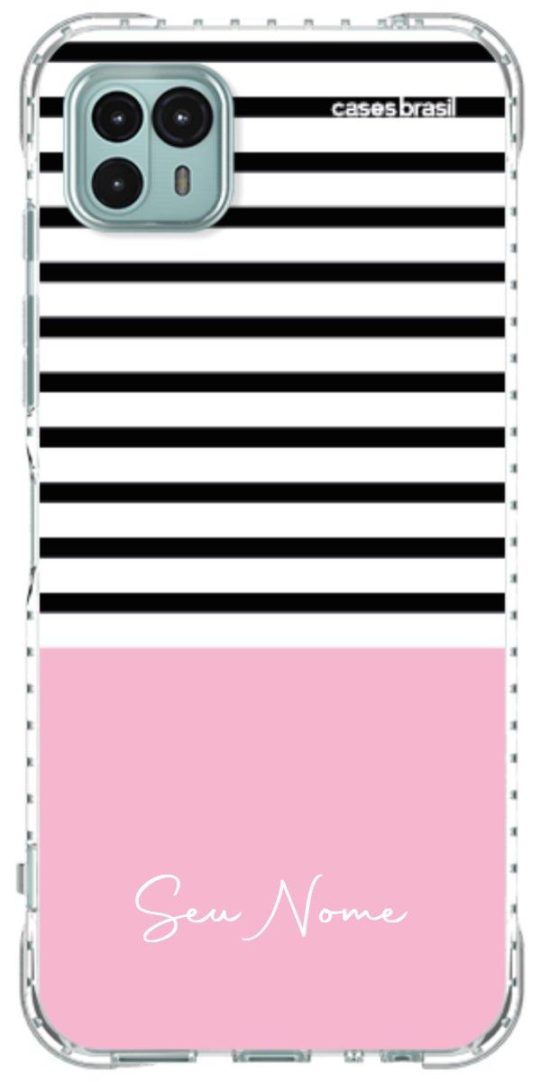 Capinha para Celular Listras Base Rosa