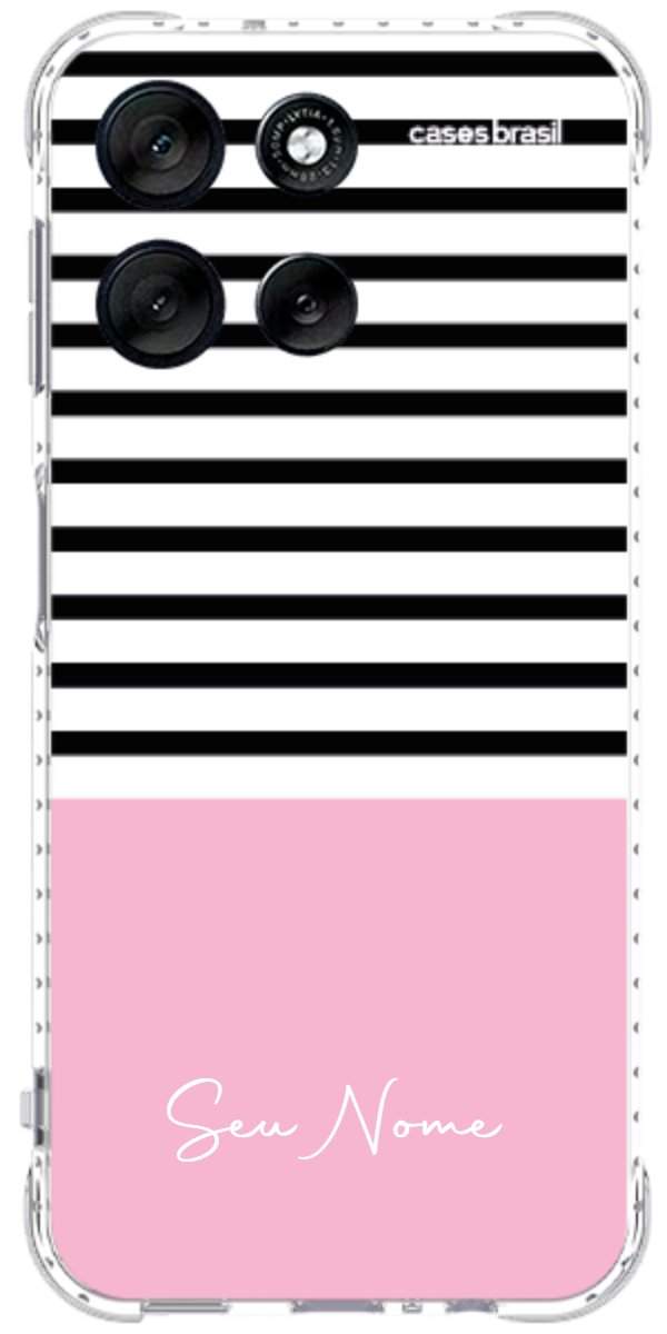 Capinha para Celular Listras Base Rosa