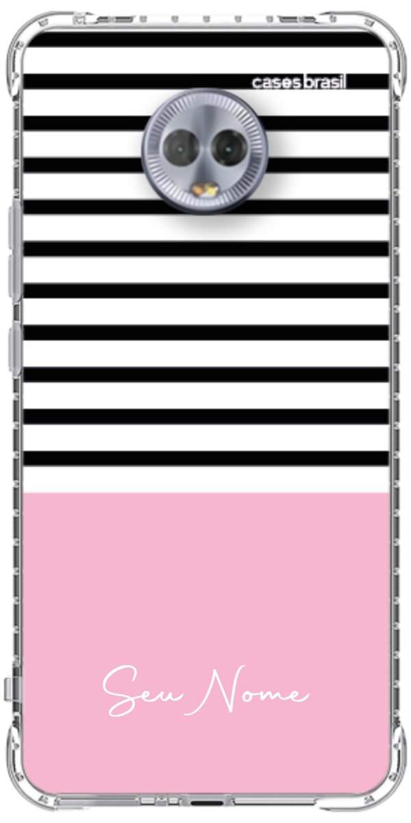Capinha para Celular Listras Base Rosa
