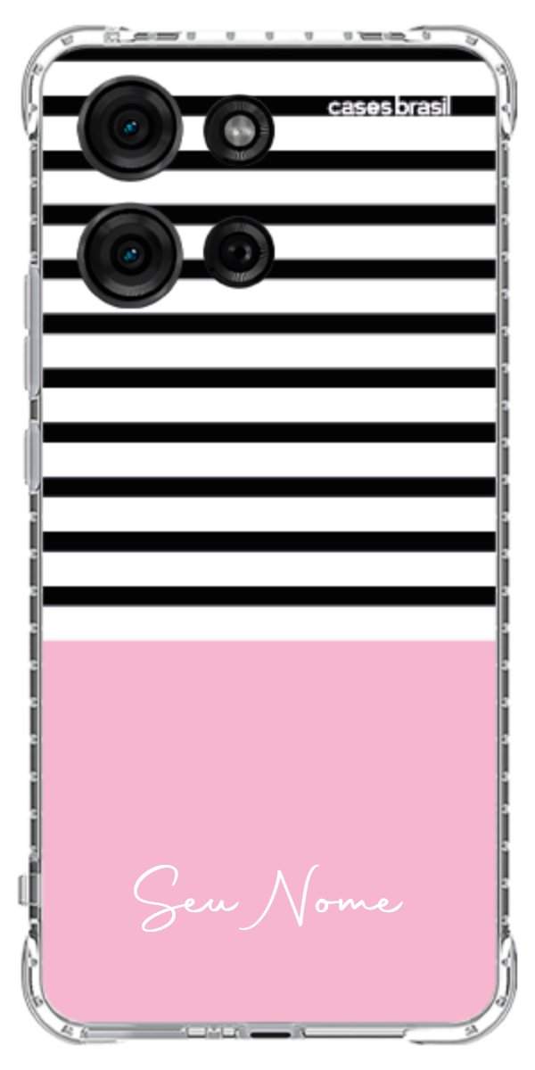 Capinha para Celular Listras Base Rosa
