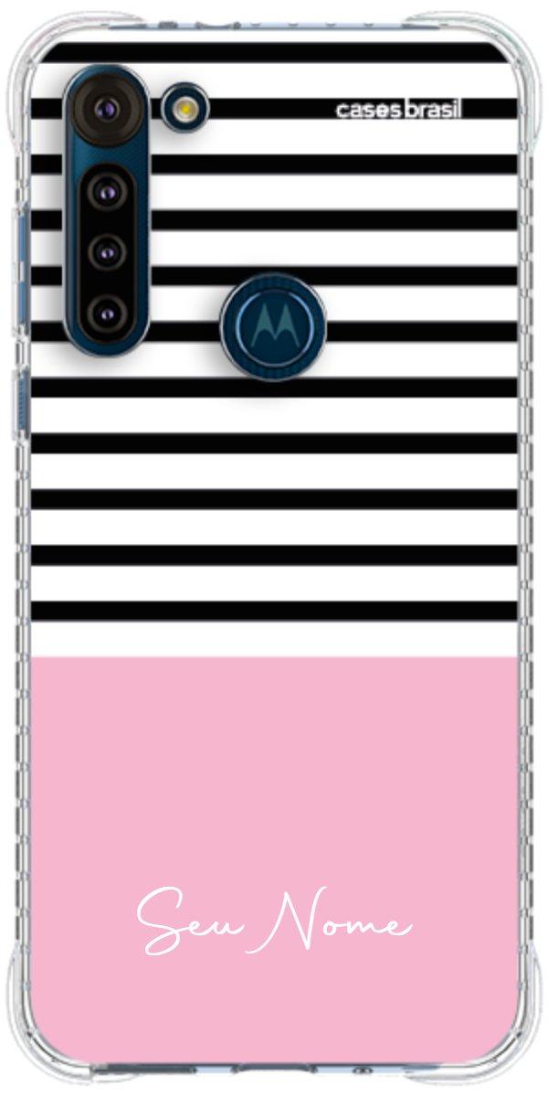 Capinha para Celular Listras Base Rosa