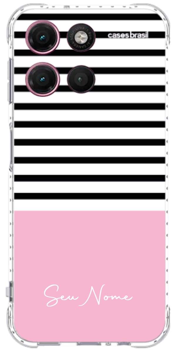 Capinha para Celular Listras Base Rosa