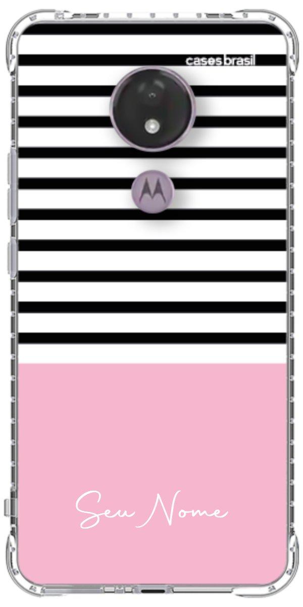 Capinha para Celular Listras Base Rosa
