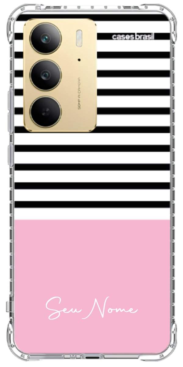 Capinha para Celular Listras Base Rosa