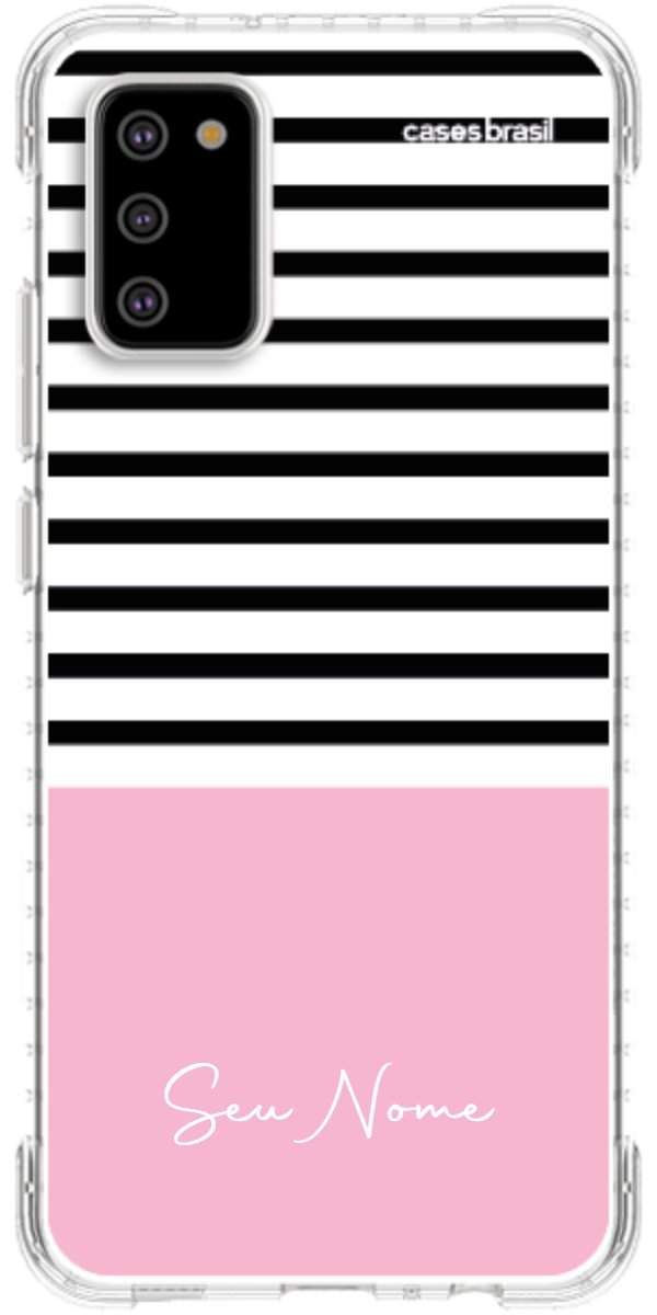Capinha para Celular Listras Base Rosa