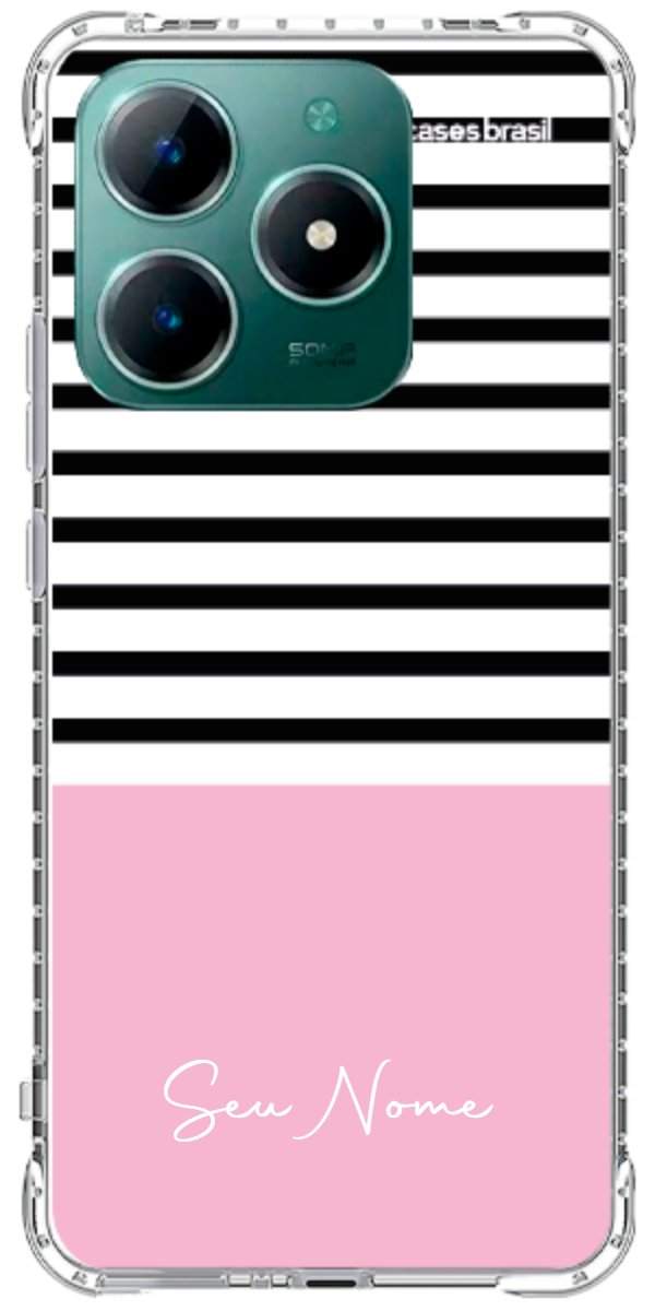 Capinha para Celular Listras Base Rosa
