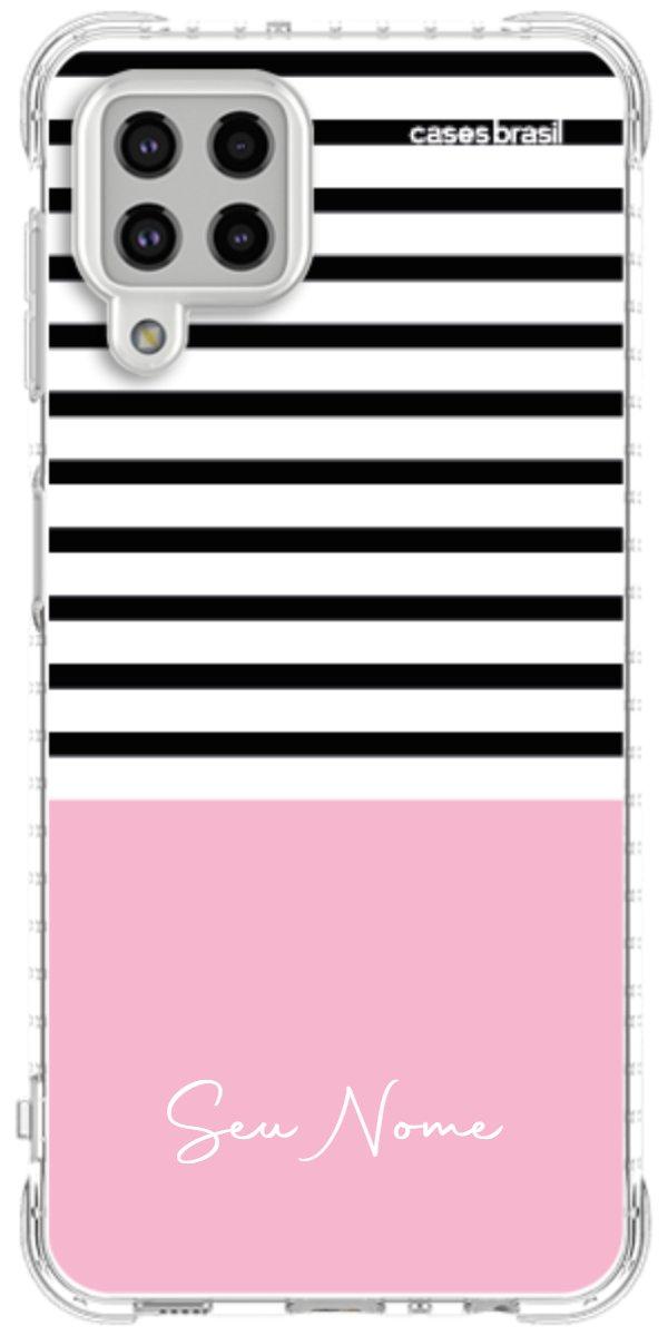 Capinha para Celular Listras Base Rosa