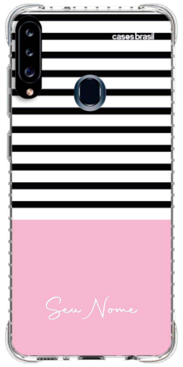 Capinha para Celular Listras Base Rosa
