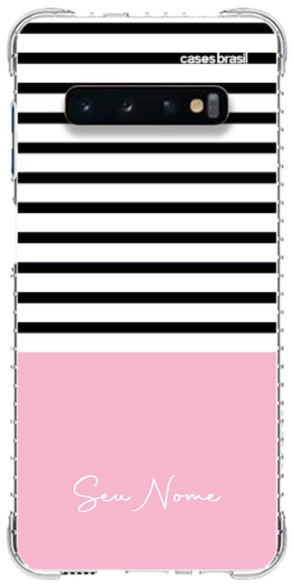Capinha para Celular Listras Base Rosa