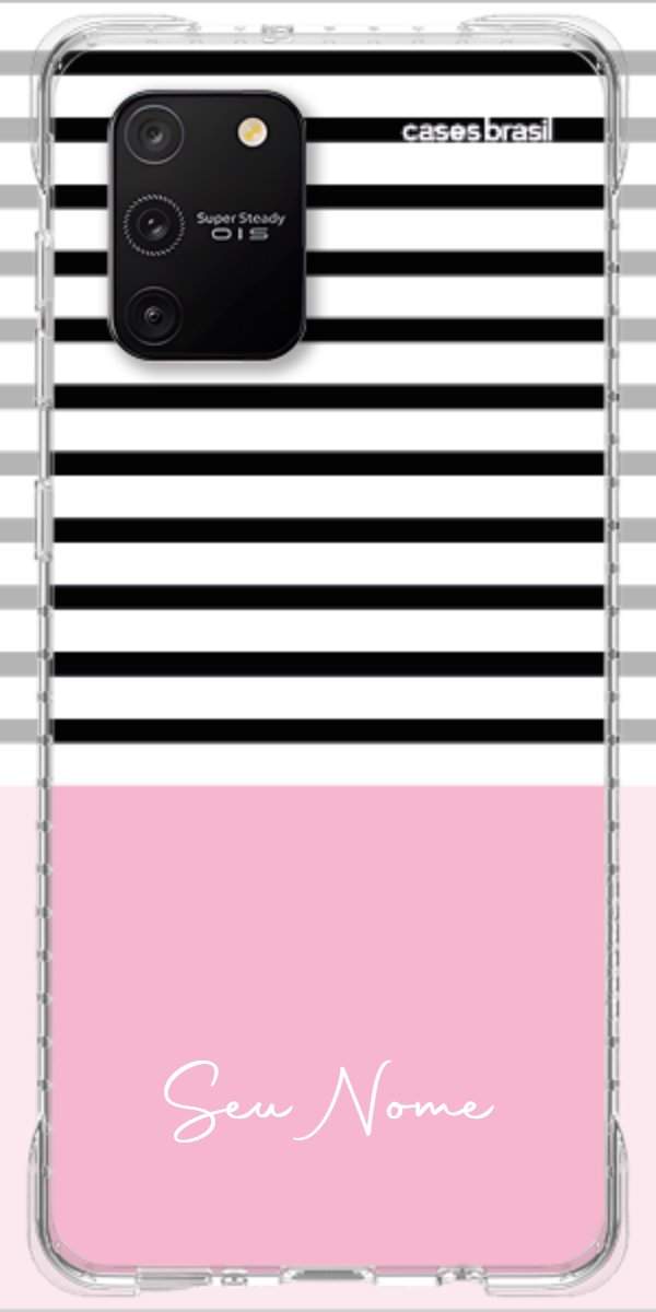 Capinha para Celular Listras Base Rosa