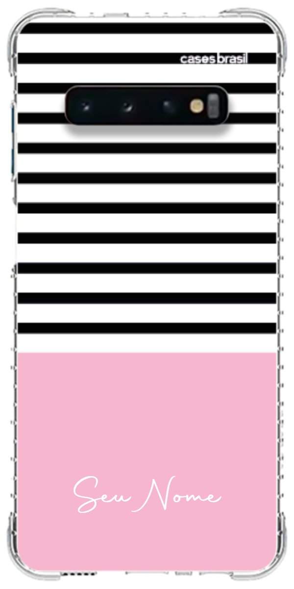 Capinha para Celular Listras Base Rosa