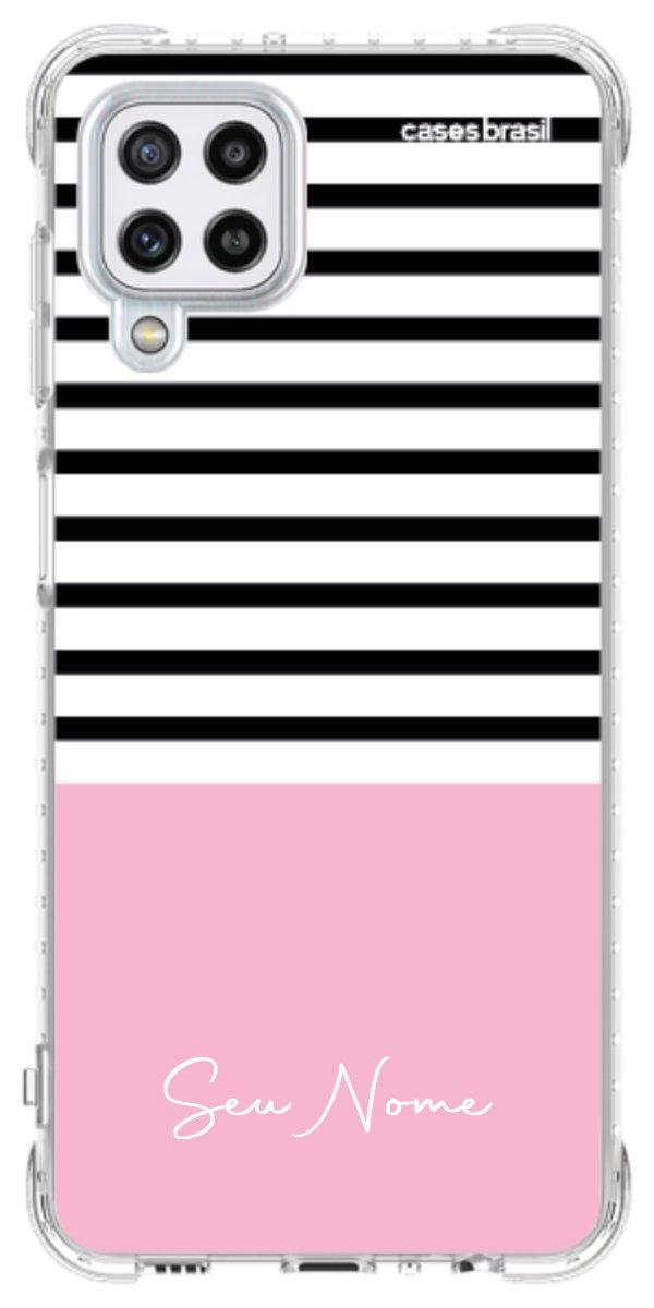 Capinha para Celular Listras Base Rosa
