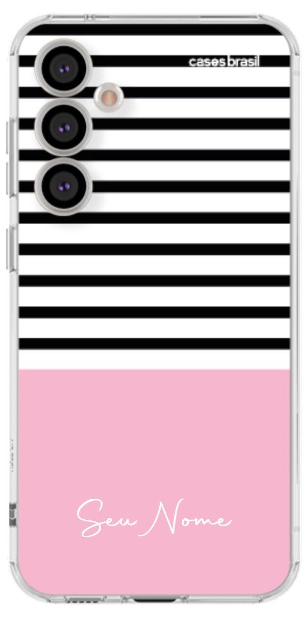 Capinha para Celular Listras Base Rosa