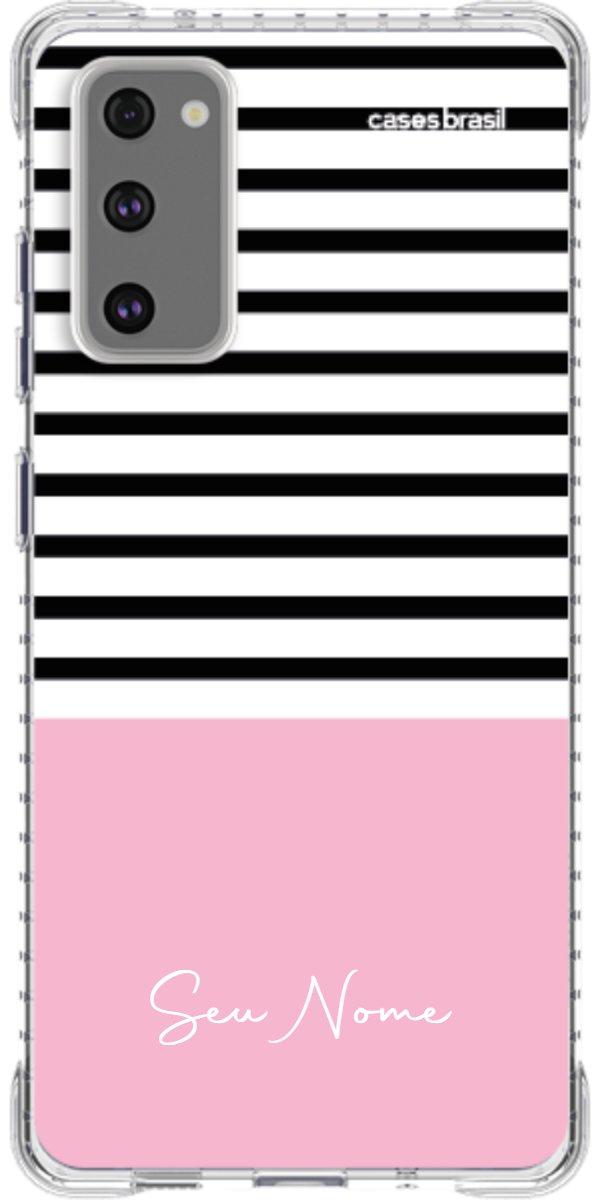 Capinha para Celular Listras Base Rosa