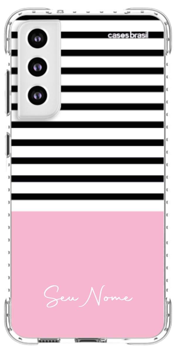 Capinha para Celular Listras Base Rosa