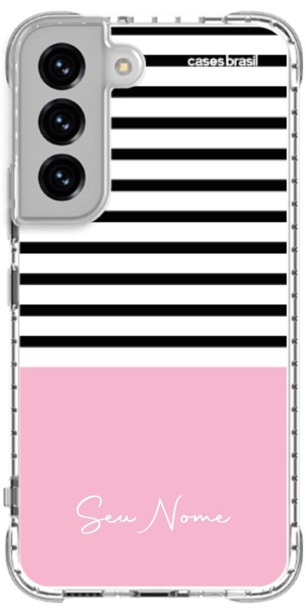 Capinha para Celular Listras Base Rosa
