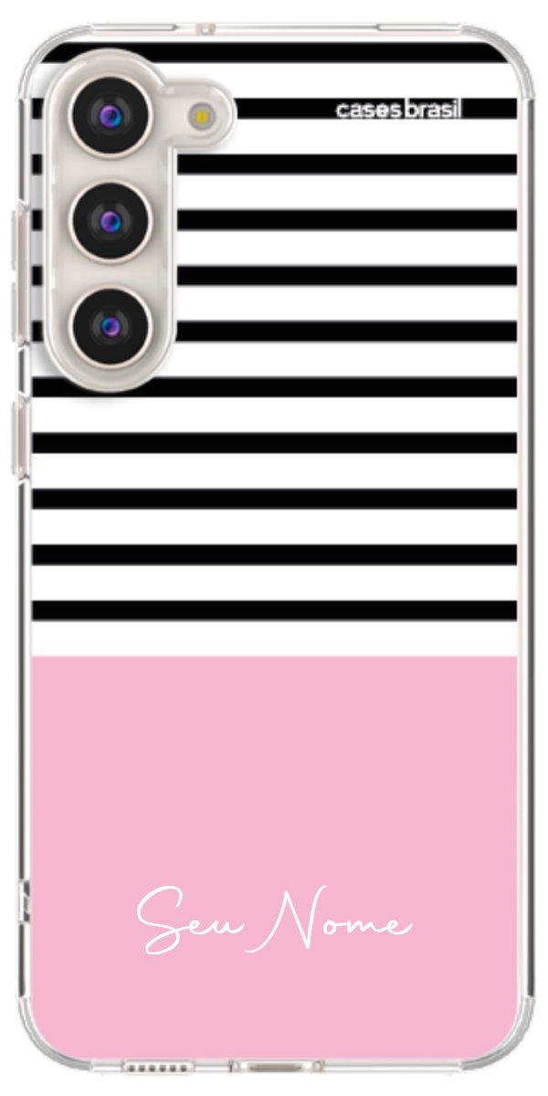 Capinha para Celular Listras Base Rosa