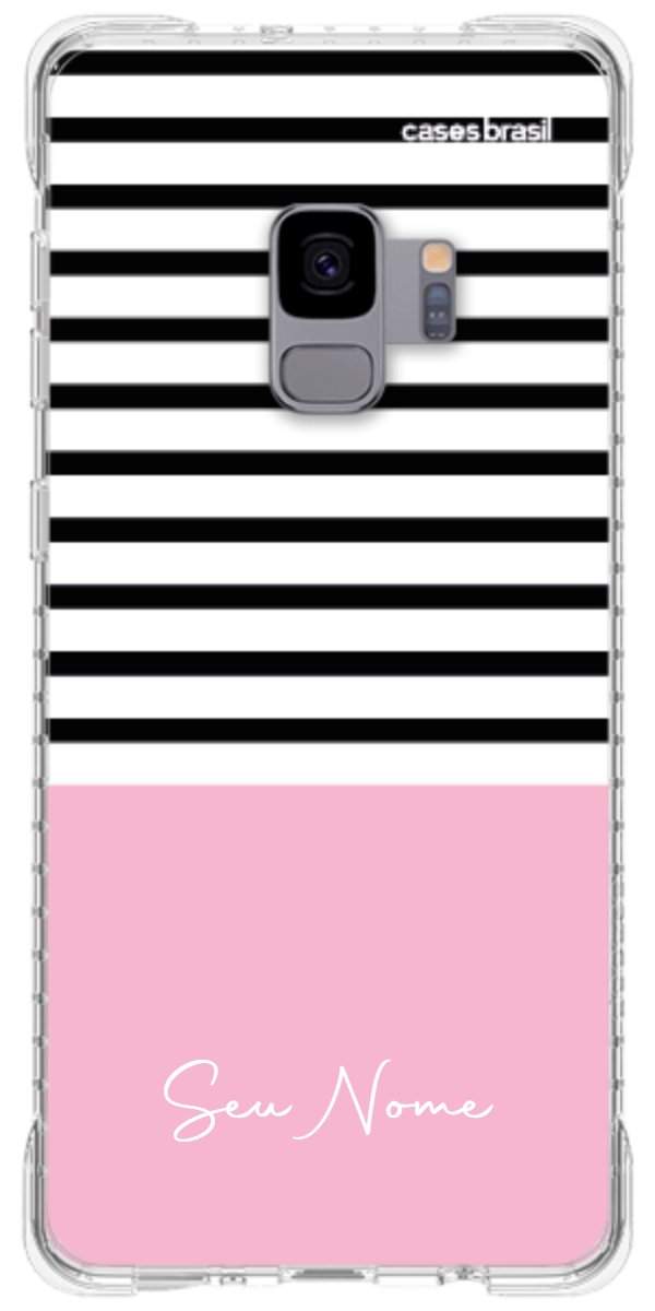 Capinha para Celular Listras Base Rosa