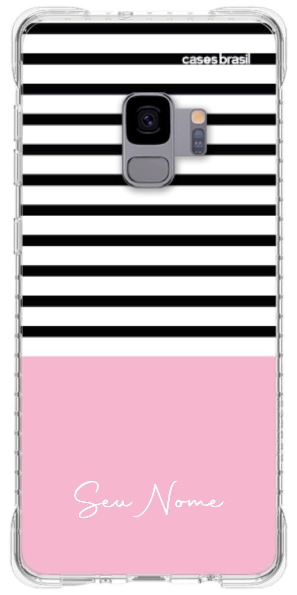 Capinha para Celular Listras Base Rosa
