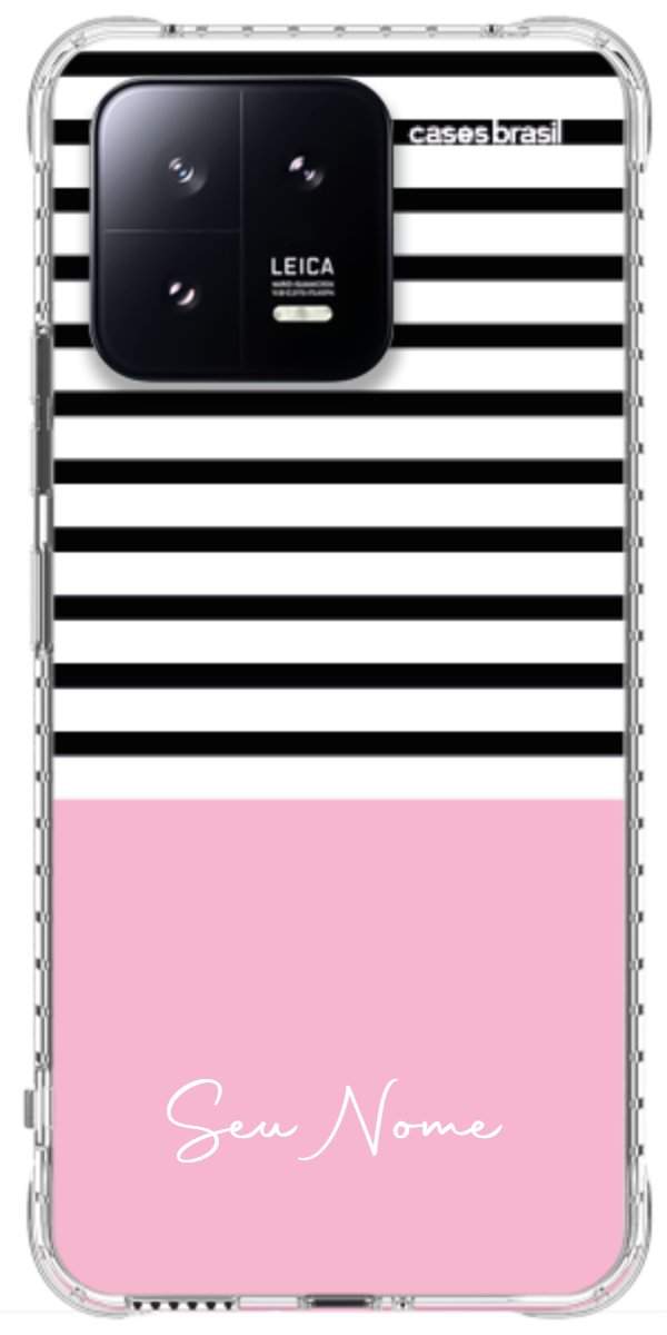 Capinha para Celular Listras Base Rosa