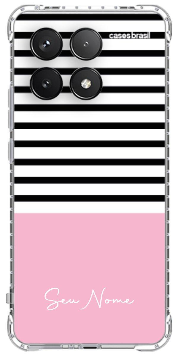 Capinha para Celular Listras Base Rosa