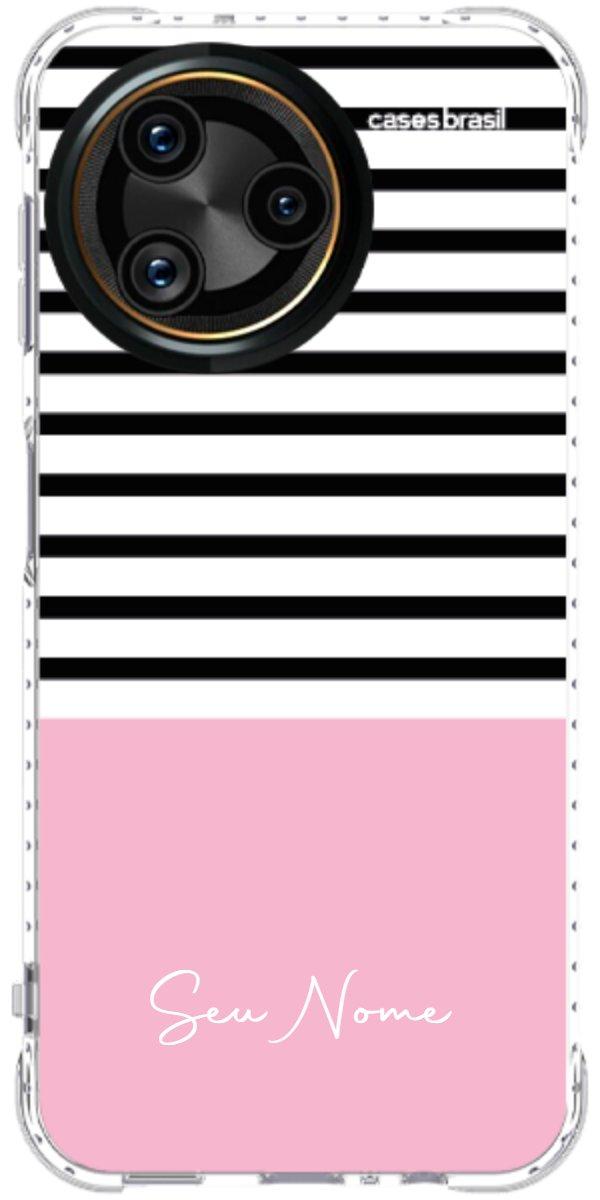 Capinha para Celular Listras Base Rosa