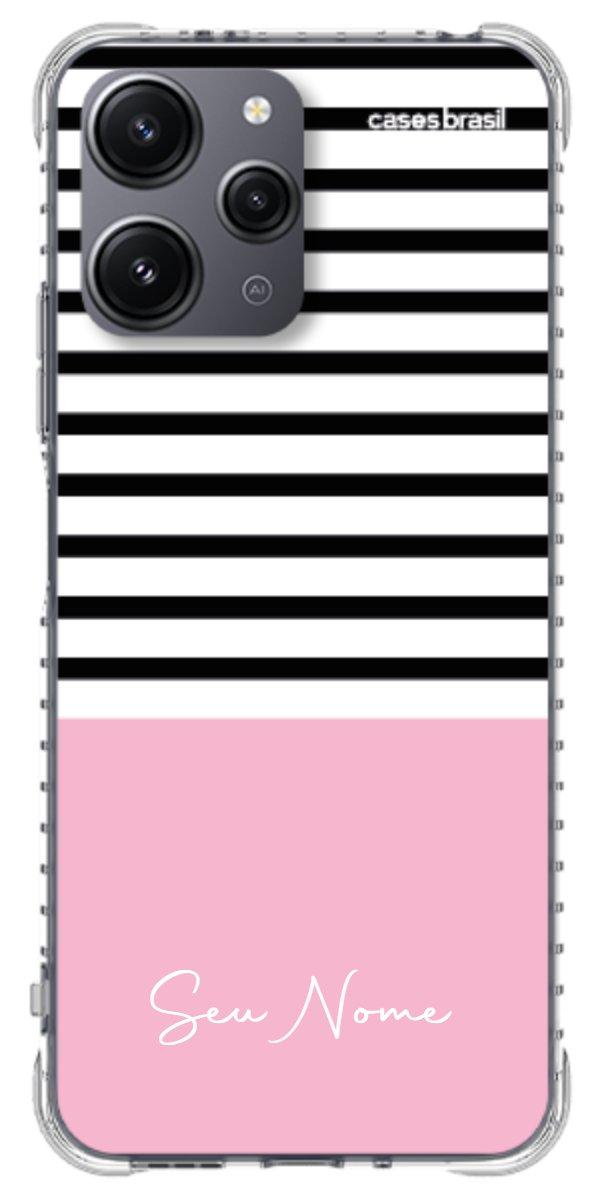 Capinha para Celular Listras Base Rosa