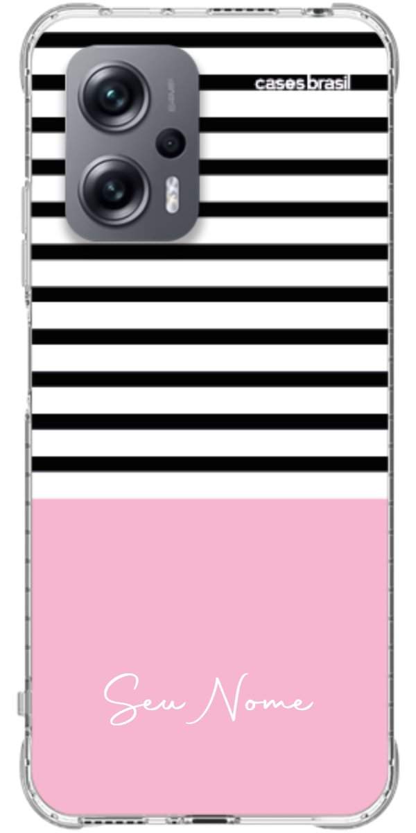 Capinha para Celular Listras Base Rosa