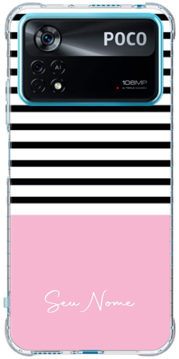 Capinha para Celular Listras Base Rosa