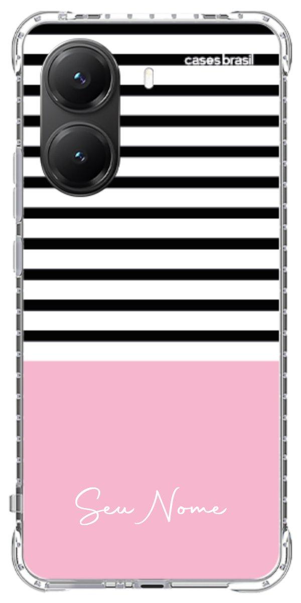 Capinha para Celular Listras Base Rosa