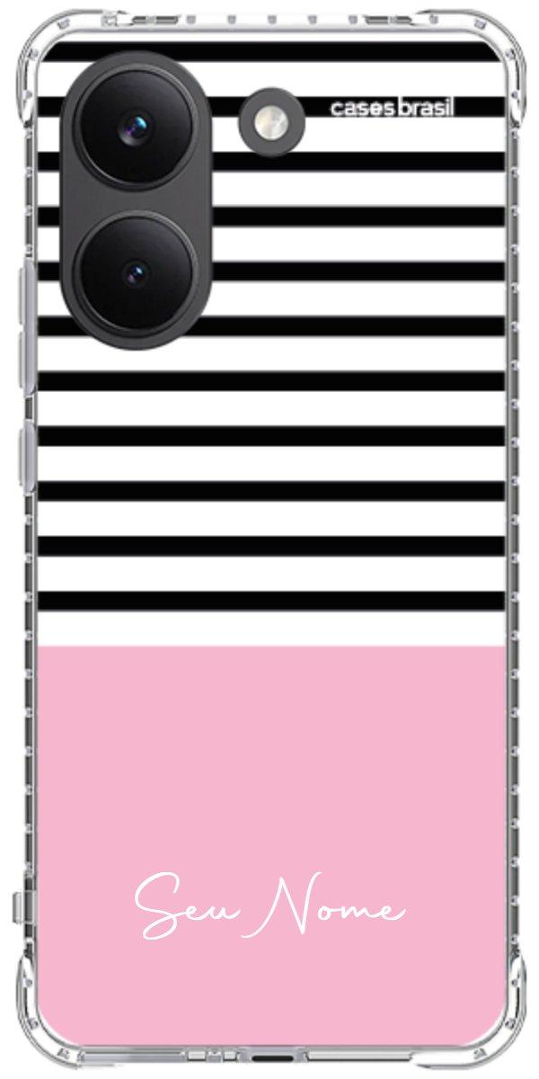Capinha para Celular Listras Base Rosa