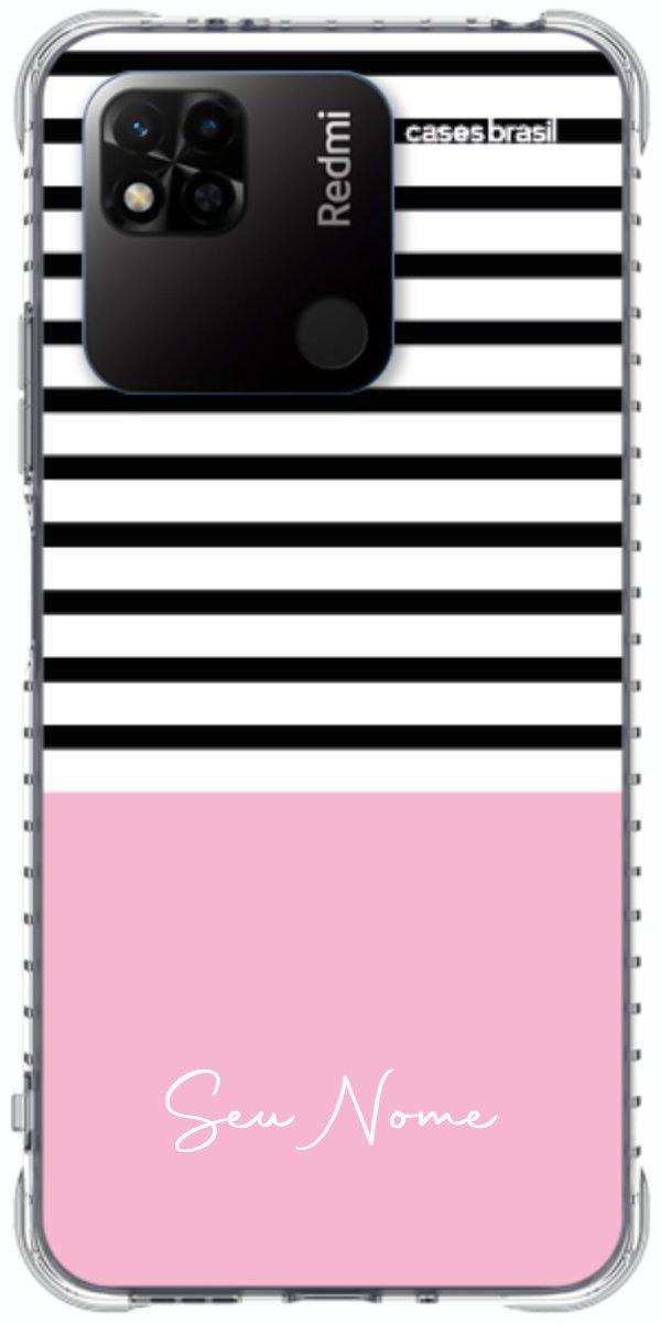 Capinha para Celular Listras Base Rosa