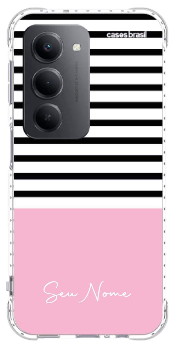 Capinha para Celular Listras Base Rosa