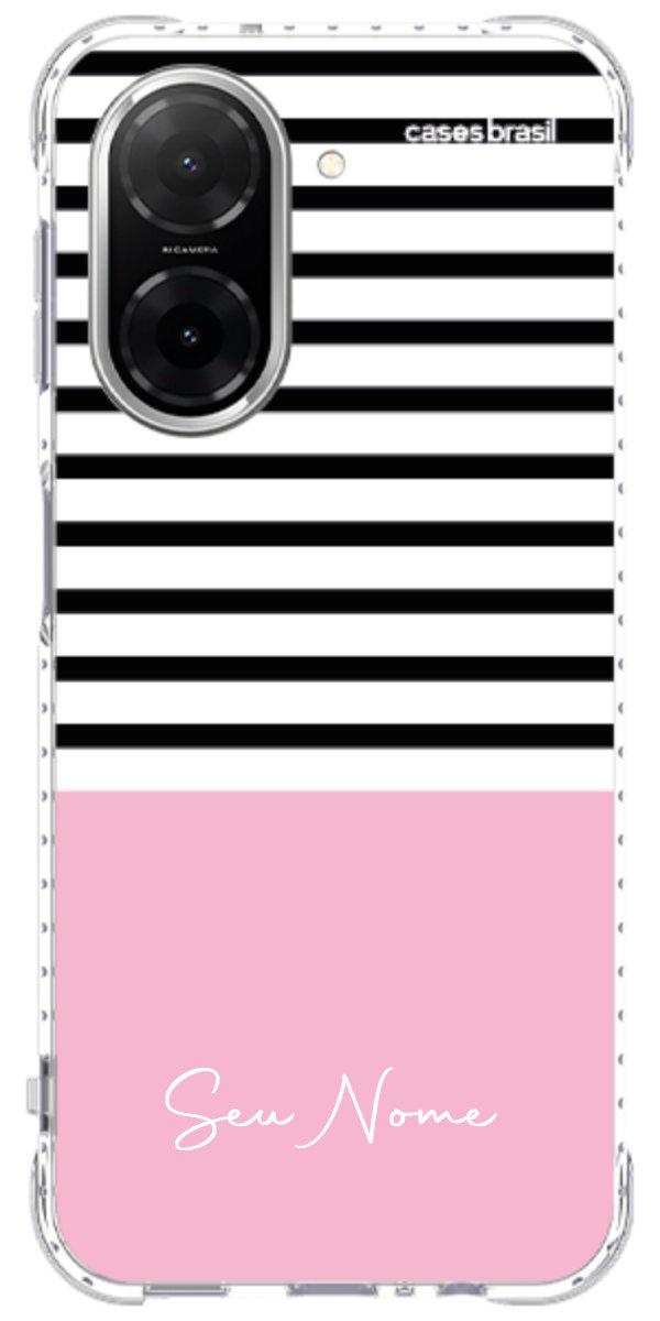 Capinha para Celular Listras Base Rosa