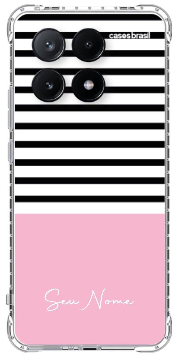 Capinha para Celular Listras Base Rosa