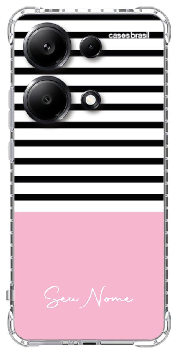 Capinha para Celular Listras Base Rosa