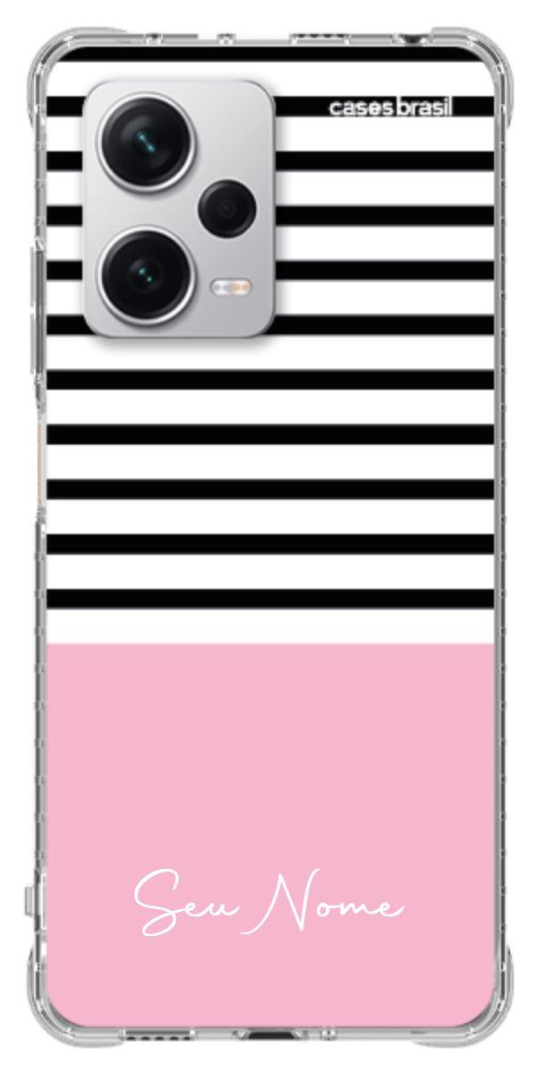 Capinha para Celular Listras Base Rosa