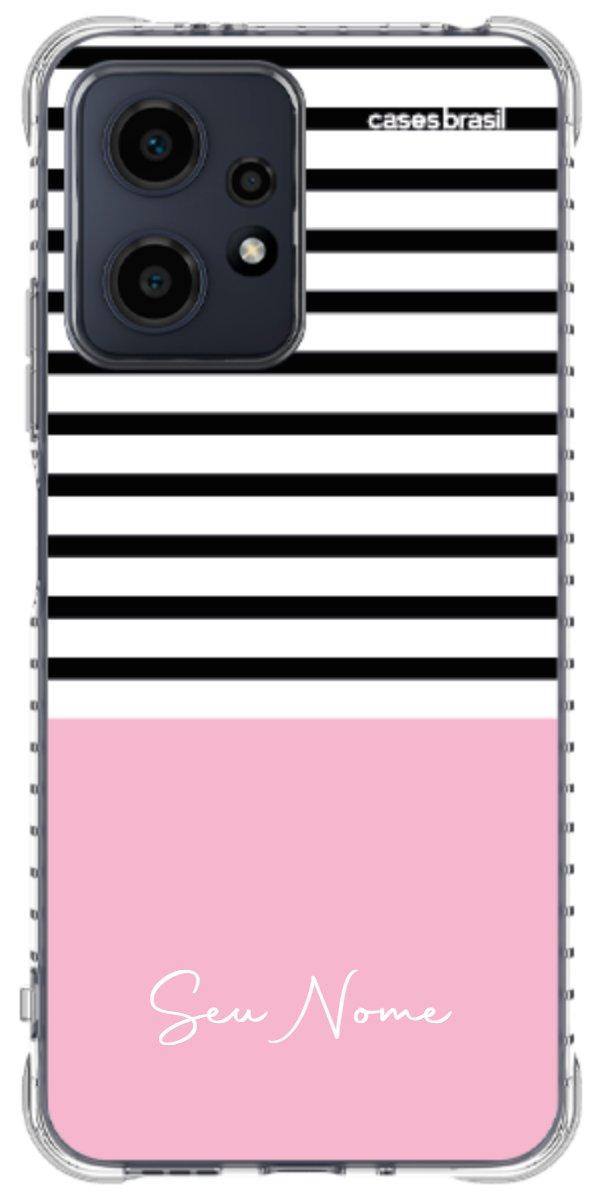 Capinha para Celular Listras Base Rosa