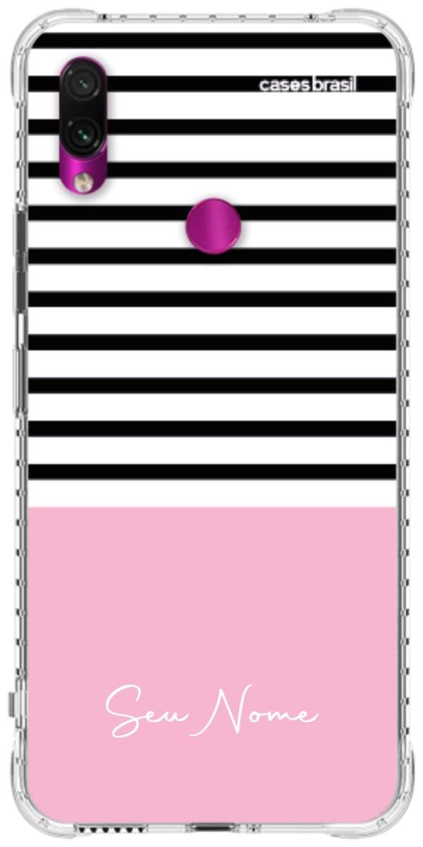 Capinha para Celular Listras Base Rosa