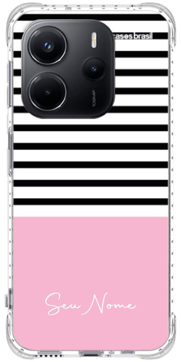 Capinha para Celular Listras Base Rosa