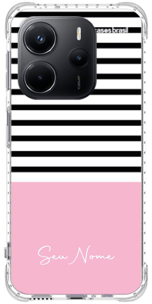 Capinha para Celular Listras Base Rosa