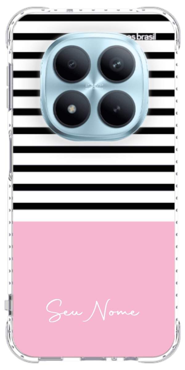 Capinha para Celular Listras Base Rosa