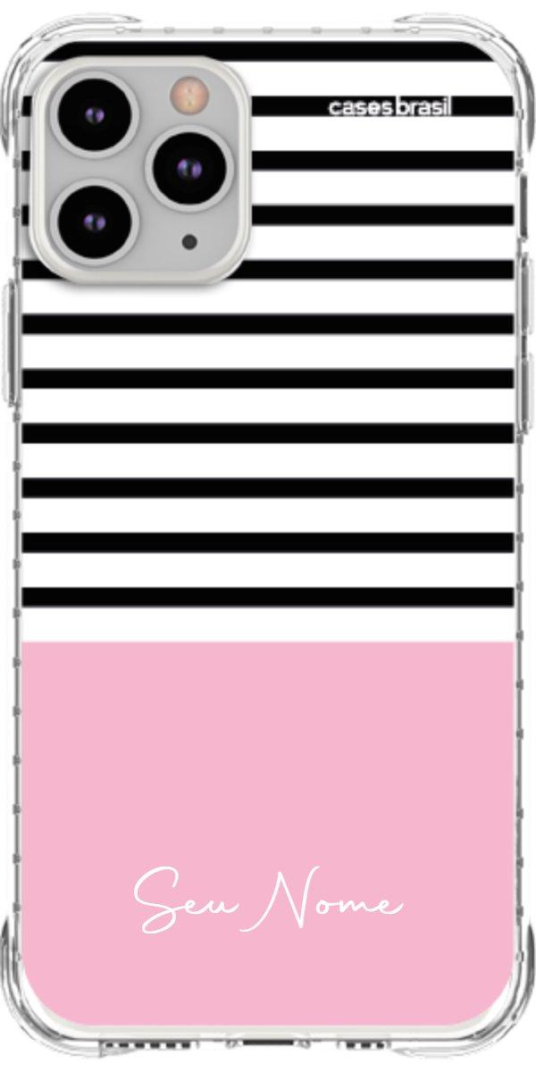 Capinha para Celular Listras Base Rosa