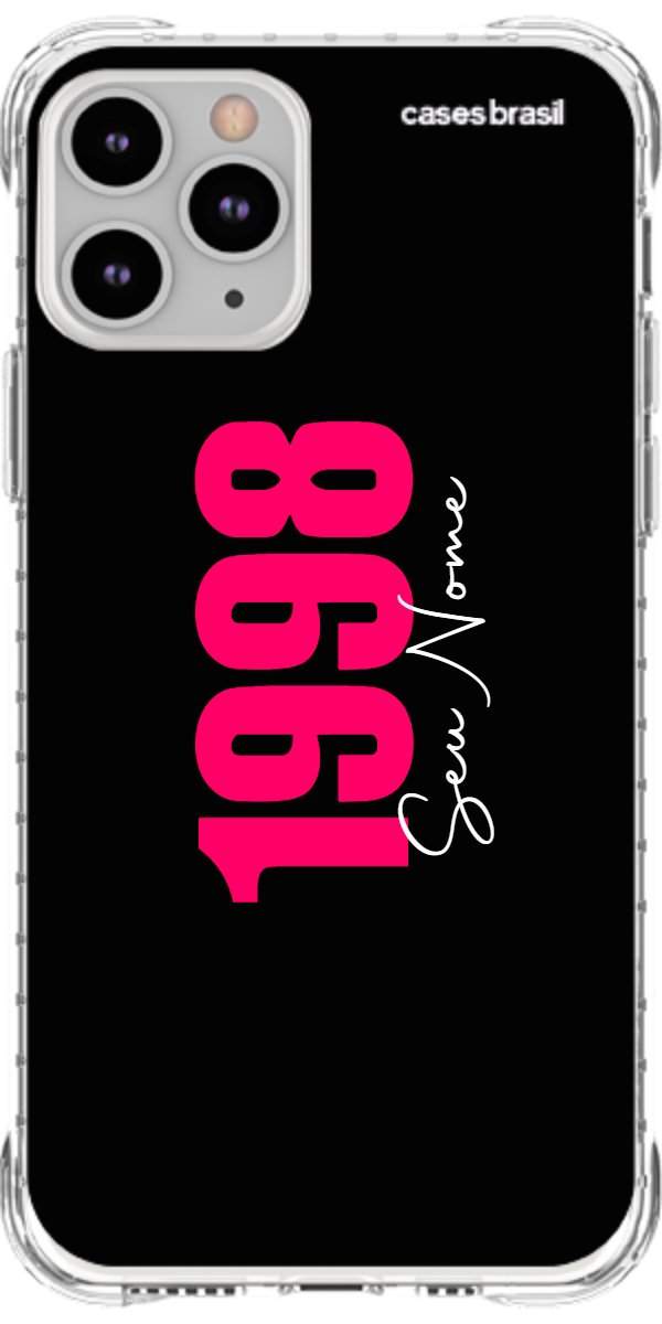 Capinha para Celular Black Nome com Data