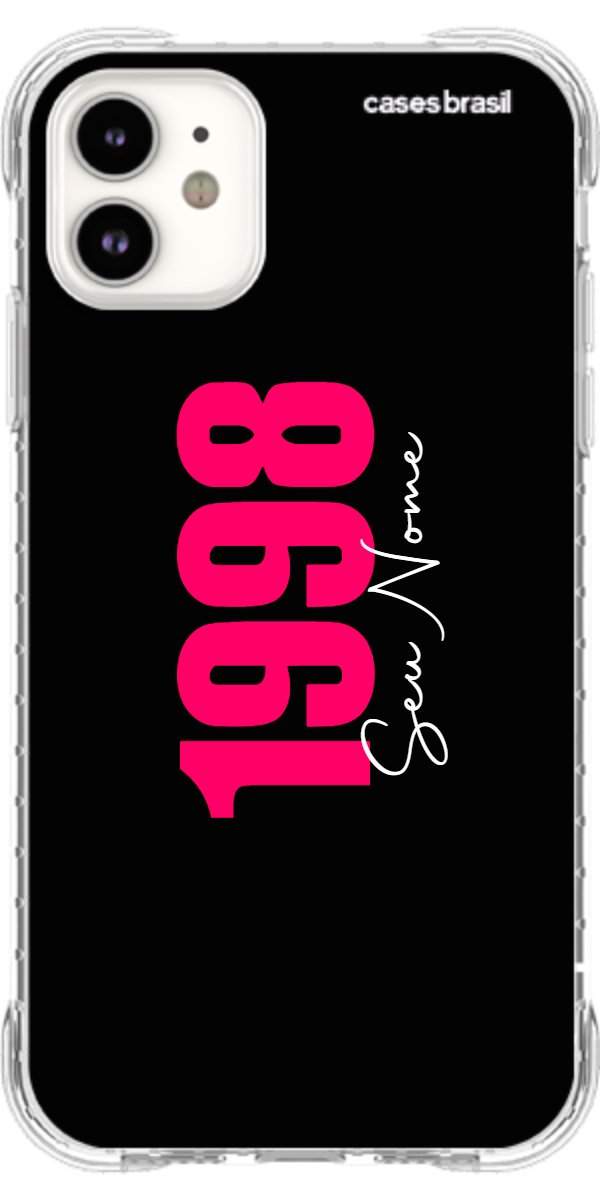 Capinha para Celular Black Nome com Data