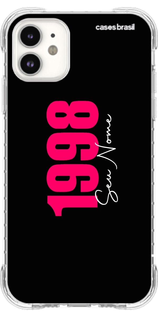 Capinha para Celular Black Nome com Data