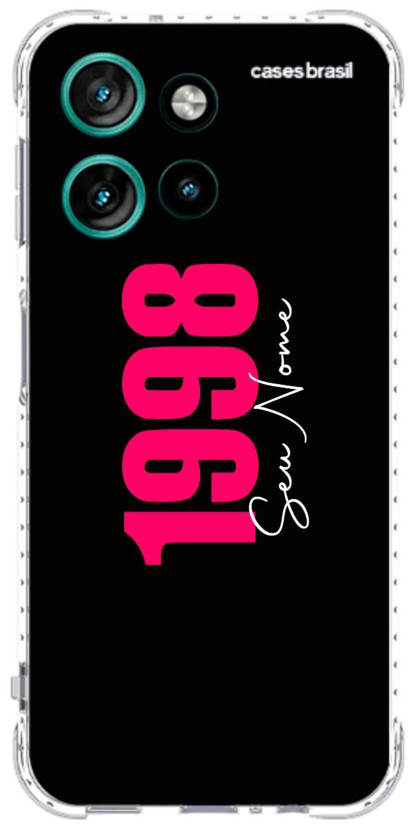 Capinha para Celular Black Nome com Data