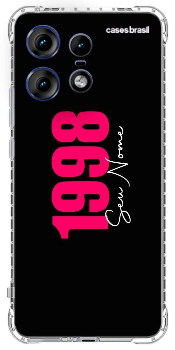 Capinha para Celular Black Nome com Data