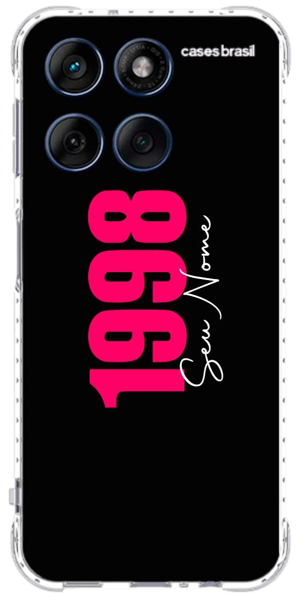Capinha para Celular Black Nome com Data